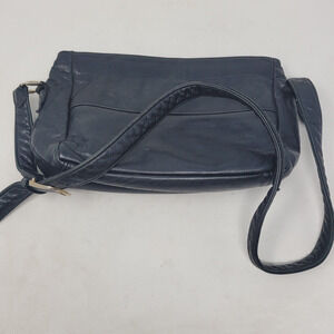 SAS Black Fine Leather Handbag Purse Shoulder Bag Crossbody HandMade In USA San